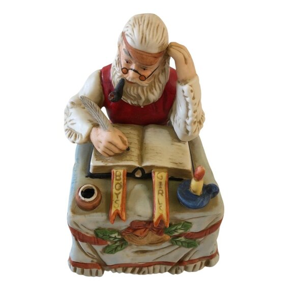 Santa Figurine Music Box Plays You Better Watch Out Boys Girls Naughty Nice List - Picture 7 of 10